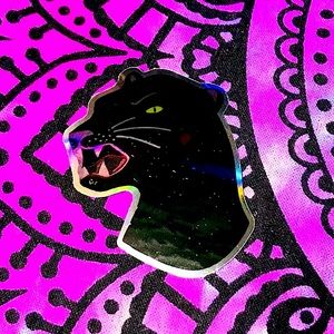 Black Panther Metallic Prismatic Reflective Single Decor Sticker